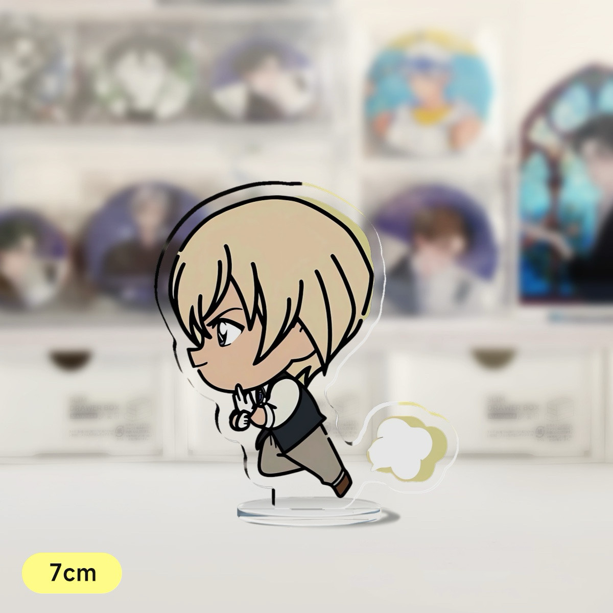 名侦探柯南 7cm透明夹层立牌柯南毛利兰琴酒贝尔摩德Q版桌面摆件