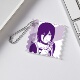 电锯人蕾塞篇透明邮票挂件 链锯人蕾塞银色珠链钥匙扣 55x55mm