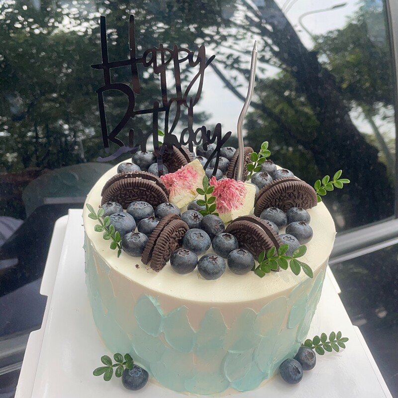 定制创意新鲜蓝莓水果生日蛋糕同城配送艺术创意女朋友福州东莞市