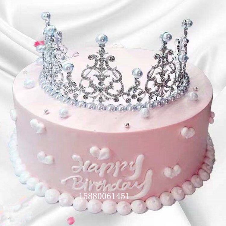 创意七夕个性定制皇冠生日蛋糕福州海口同城七夕情人节女孩闺蜜送
