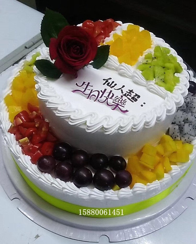 双层创意水果生日蛋糕福州无锡北京上海广州深圳全国同城配送七夕