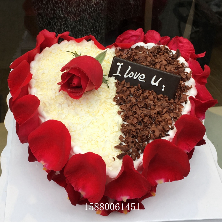福州北京玫瑰花瓣情人节生日蛋糕