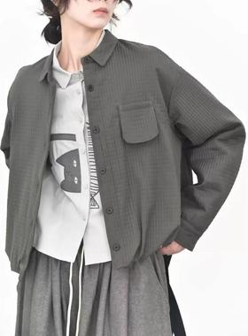 QINGQING一九二三＂暗格立体拼贴口袋日系面包棉外套