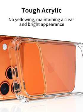 新款iPhone17透明手机壳简约苹果16pro防摔气囊15Pro硬壳跨境批发
