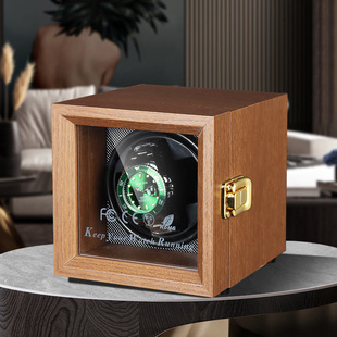 手表收纳盒摇表器高档装表礼盒立式上链马达盒蓝灯家庭收纳单表位