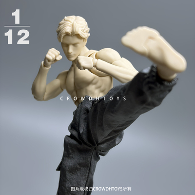 1/12兵人6寸人偶 Mirrfig 精瘦男素体 VTOYS瘦素体 工装裤 裤子