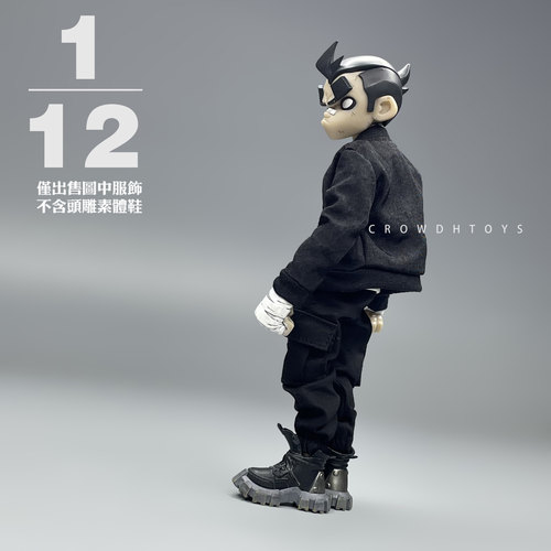 1/12兵人6寸人偶 CROWDHTOYS潮流D_ONE 黑角龙限素体可穿夹克外套