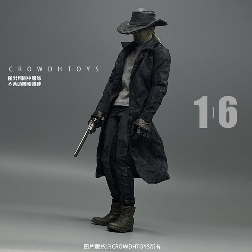 1/6 兵人 CROWDHTOYS 做旧风格 牛仔 外套 大衣