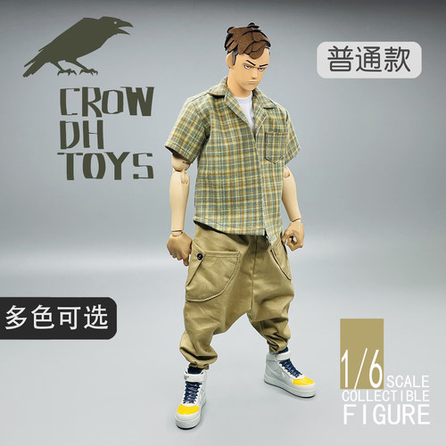 1/6 兵人 CROWDHTOYS 潮流  短袖 复古 衬衫