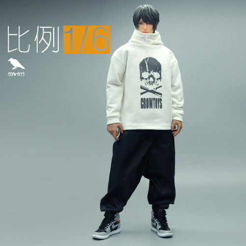 1/6兵人crowdhtoys白色帽衫