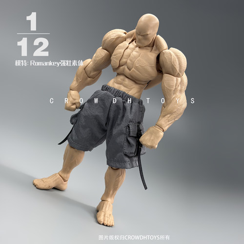 1/12兵人6寸人偶 CROWDHTOYS Romankey强壮素体 工装短裤 裤衩
