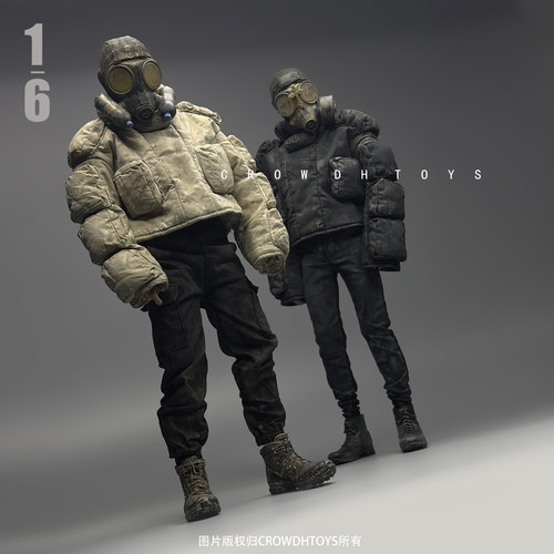 1/6 兵人 CROWDHTOYS 潮流  外套 大衣 棉服 末世风格