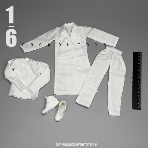 1/6 兵人CROWDHTOYS 娃衣医生 连体服 白大褂 衣服  大衣外套裤子