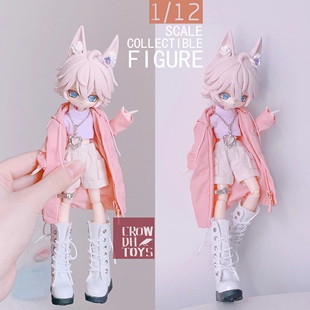 1/12 6寸 BJD azone 妖精体 大衣外套