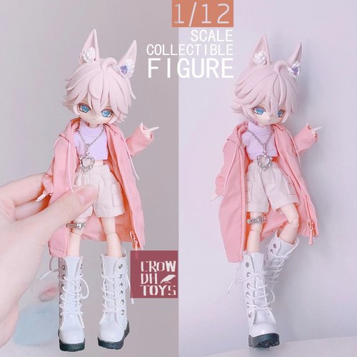 1/12 6寸 BJD azone 妖精体 大衣外套