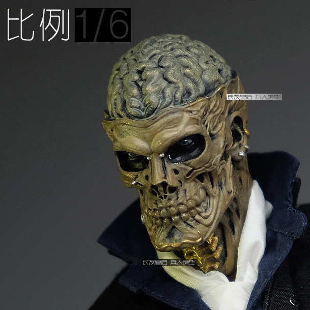 1/6 兵人 僵尸男孩 骷髅男孩 头雕(光照原因实物颜色偏深)