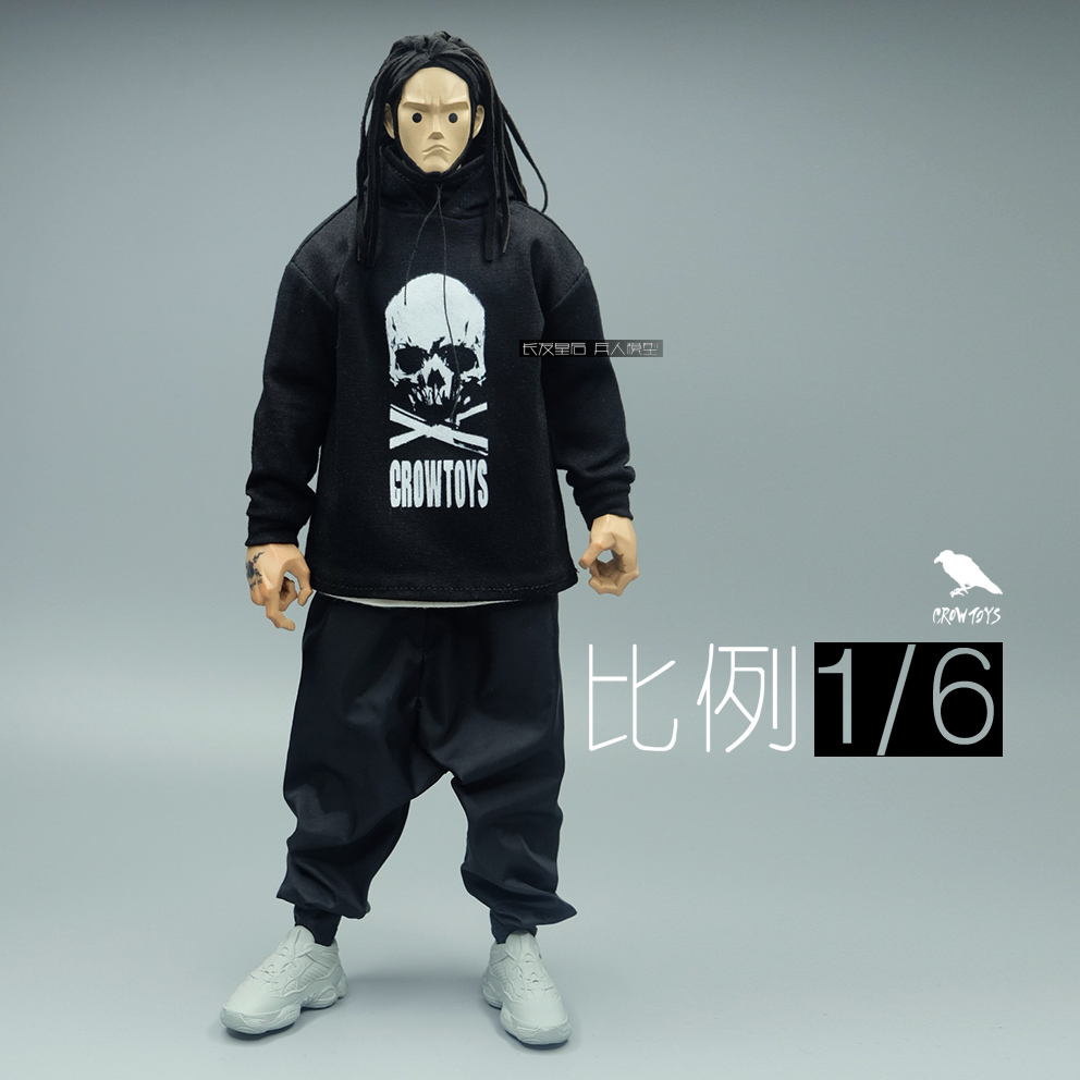1/6 兵人  ZEROWORKS CROWDHTOYS 鸦 潮流 帽衫 上衣 T恤 裤子