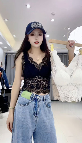 法式蕾丝无痕背心百搭美背