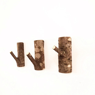 创意实木树枝挂钩钥匙壁挂玄关收纳衣帽钩进门装饰挂衣架免打孔