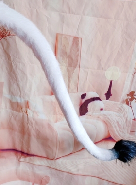 灵动尾巴Q弹鸣潮凌阳原皮兽尾手搓毛流感灰色渐变狮子尾巴