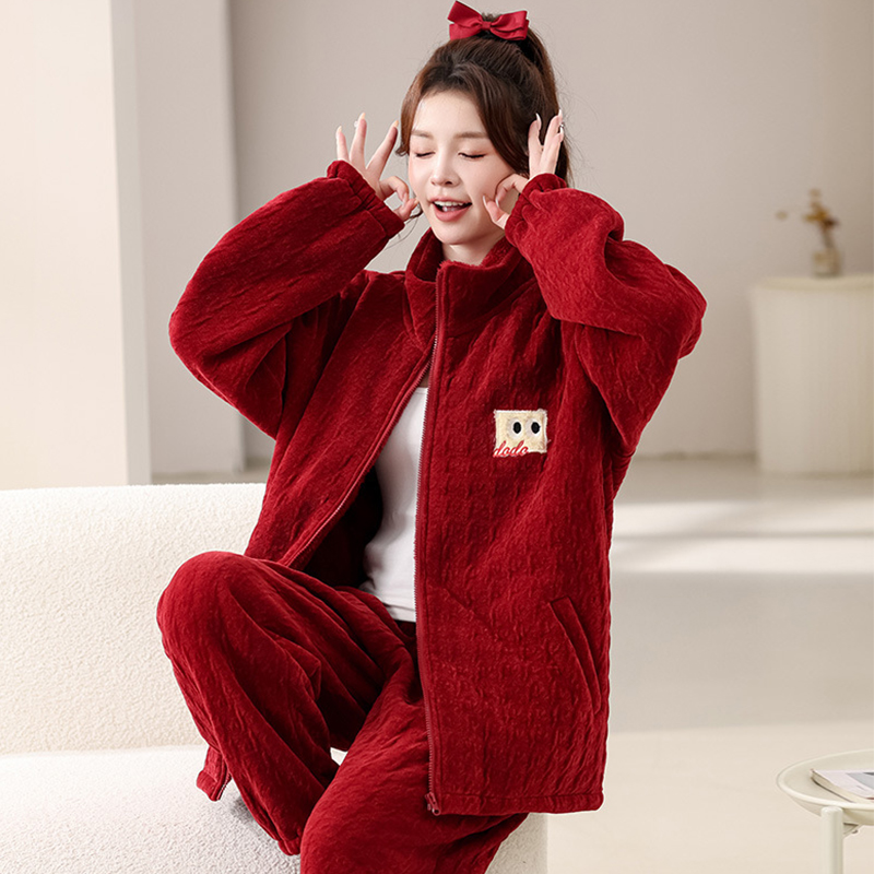 雅芷欣秀女珊瑚绒200斤睡衣大码