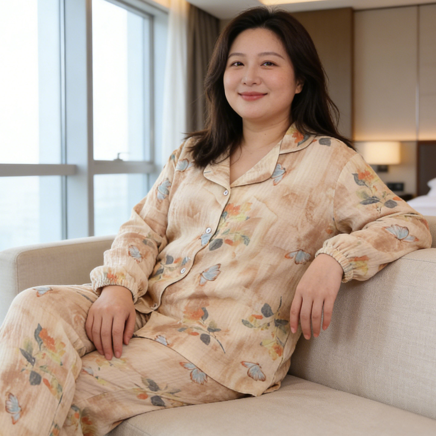 大码睡衣胖mm高级感国风春秋长袖双层纱棉纱家居服套装200斤秋季,女士内衣/男士内衣/家居服,睡衣/家居服套装,淘宝优惠券,粉丝福利购,淘宝优惠卷