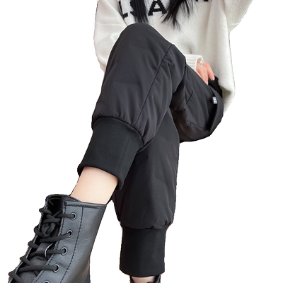 白鸭绒美式工装羽绒裤女冬季外穿