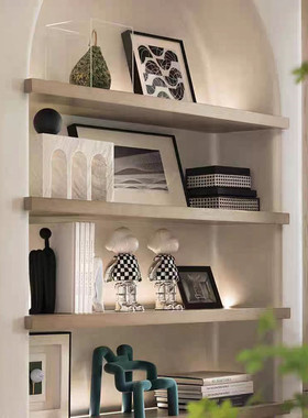 简约现代样板间房壁柜书柜摆件售楼处书房书档装饰画软装饰品组合