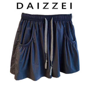 DAIZZEI 小众设计感松紧高腰休闲短裤 女显高显瘦百搭薄款 阔腿热裤