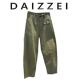 美式 女洋气长裤 复古军绿色镰刀裤 裤 宽松百搭阔腿休闲工装 DAIZZEI