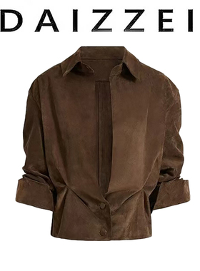 DAIZZEI~法式复古衬衫女短款气质高级感2025年春季新款设计感上衣