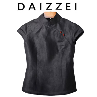 DAIZZEI~夏新款仿真丝短款上衣时尚改良款旗袍中式女仿桑蚕丝唐装