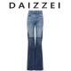 拼接牛仔裤 百搭超好看微喇长裤 女新款 显瘦直筒裤 高腰修身 DAIZZEI
