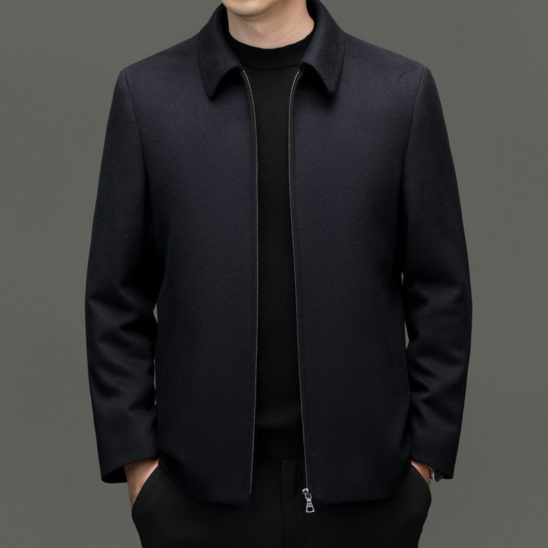 派克服男士水貂绒内胆整貂皮草翻领山羊绒尼克服貂绒大衣外套加厚