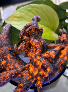 天然火焰石雕刻月亮女巫精工制作跨境热门新款