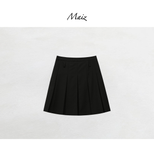 经典 郑买买 新款 春季 简约休闲百搭学院风A字百褶短裙女 少女学院