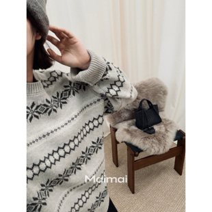 流行新款 2025秋冬季 休闲简约圆领百搭保暖毛衣女 织间画语 郑买买