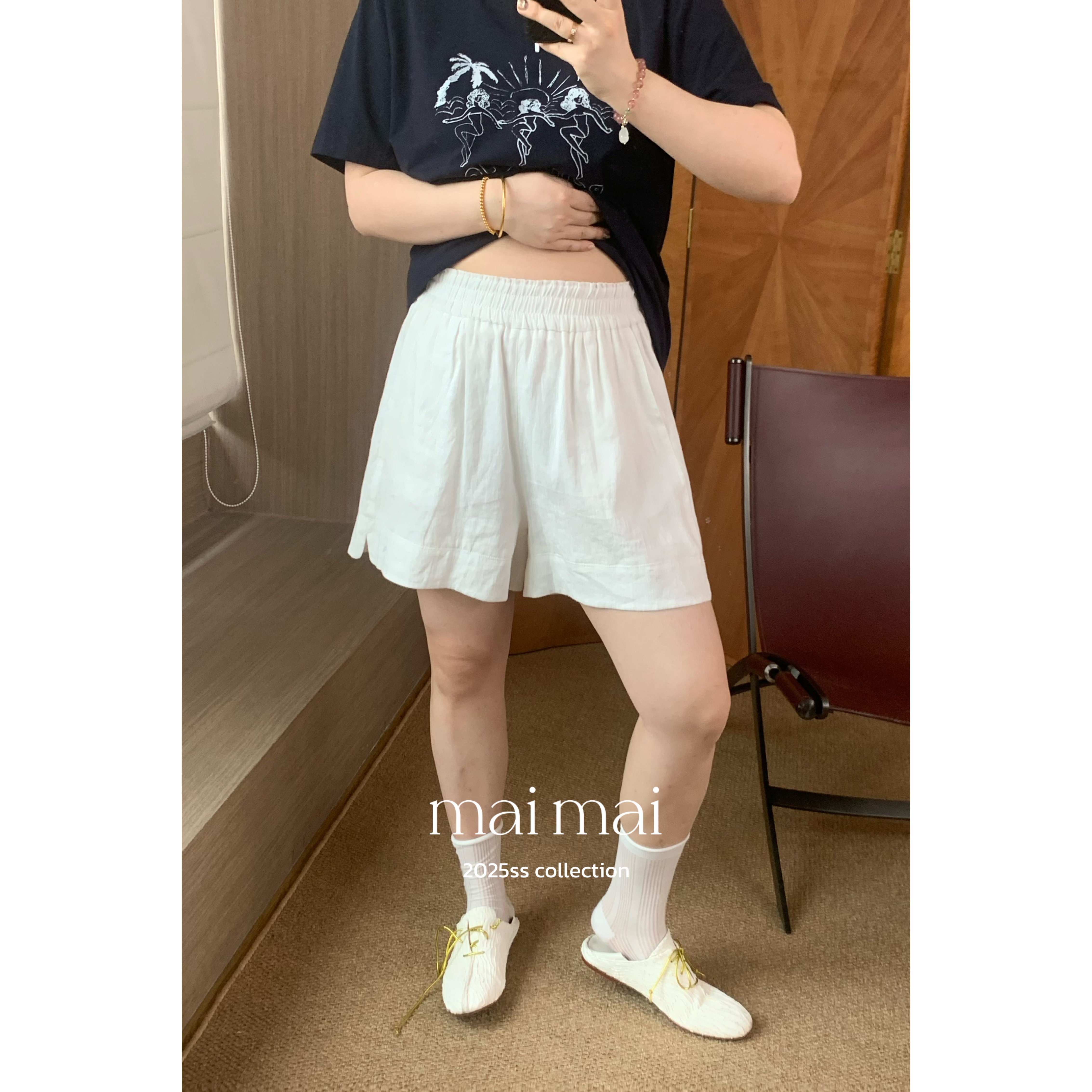 郑买买【亚麻短裤】夏季款简约百搭显瘦时尚纯色全松紧三色短裤,女装/女士精品,休闲裤,淘宝优惠券,粉丝福利购,淘宝优惠卷