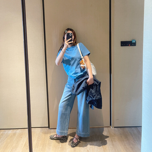 KOGIRL舒适H型剪裁显瘦短袖T恤宽松显瘦正肩圆领上衣女韩系东大门