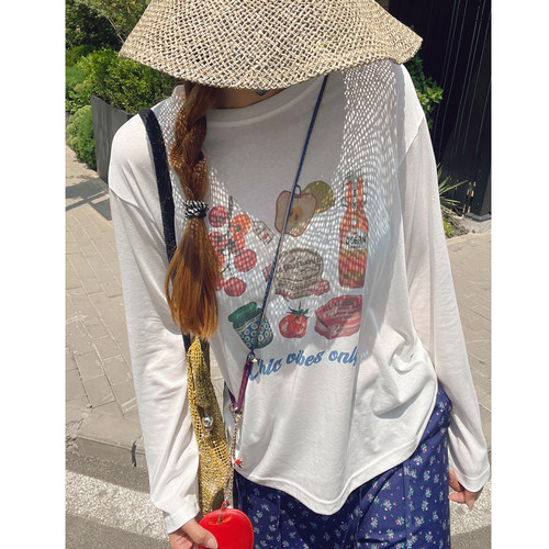 夏日轻薄松弛空气感印花防晒T恤