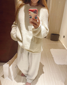 KOGIRL韩国东大门冬季 慵懒风休闲宽松简约粗针毛衣软糯亲肤上衣女