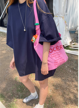 KOGIRL韩系东大门极简oversize后中分割落肩空气感廓形休闲T恤女