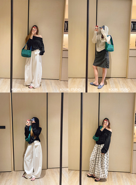 KOGIRL天丝薄款巴黎时髦Ins风一字肩两穿披肩随性氛围感连帽上衣