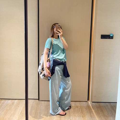 夏日圆领慵懒松弛短袖T恤上衣女