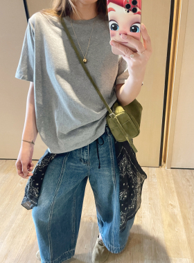 KOGIRL柔棉廓形松弛感休闲短袖上衣女韩系简约宽松显瘦亲肤舒适春
