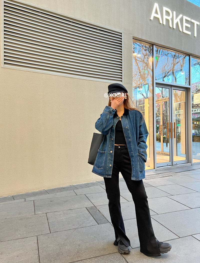 KOGIRL 韩系微喇脚口开叉黑色高腰牛仔裤柔软微弹显高显瘦牛仔裤怎么样,好用不?