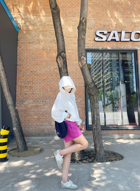 KOGIRL 夏季UPF50+防晒夹克轻薄透气韩版户外宽松显瘦连帽外套女