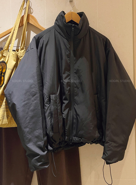 KOGIRL韩系冬季休闲抽绳轻盈加厚宽松保暖廓形外套立领慵懒棉服女