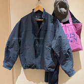 KOGIRL韩系东大门廓形格纹休闲立领夹克宽松显瘦户外松弛拉链外套