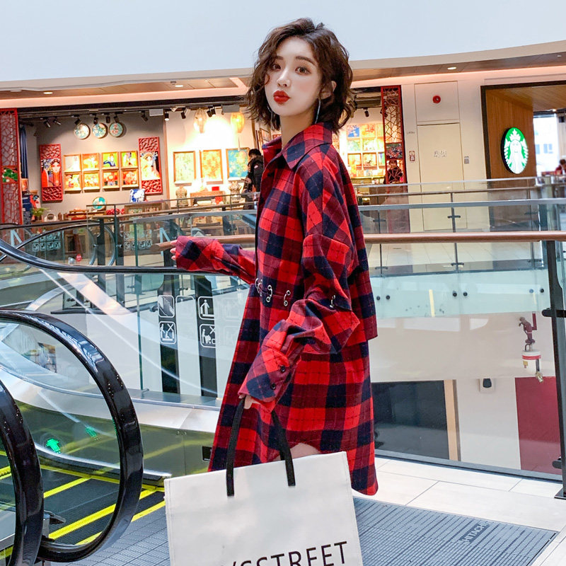 網紅內搭格子襯衫女長袖韓版2020秋季新款寬松設計感小衆上衣襯衣在類目 女裝/女士精品, 襯衫中 - 來自Buy2taobao.com提供專業的淘寶代購服務
